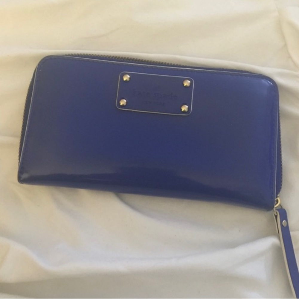 Kate Spade Blue Patent Leather Wallet